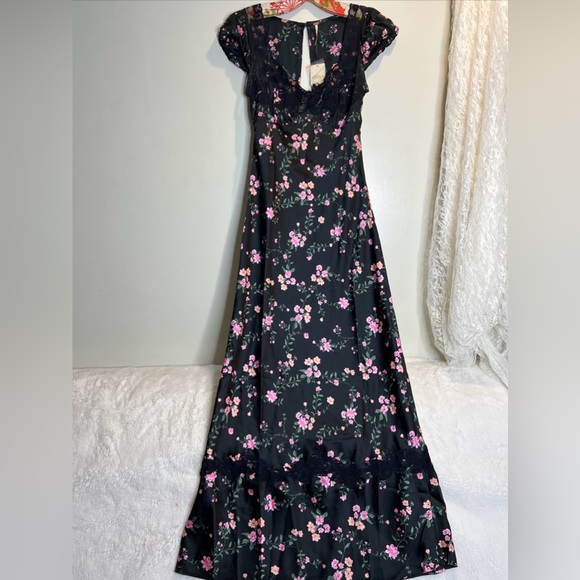 Free People Butterfly Babe Lace Polka Dot Maxi Dress S - Picture 4 of 7